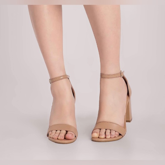 Chunky Block Heels Open Toe Ankle Strap 3.5 Inch Heeled Sandals - Picture 5 of 6